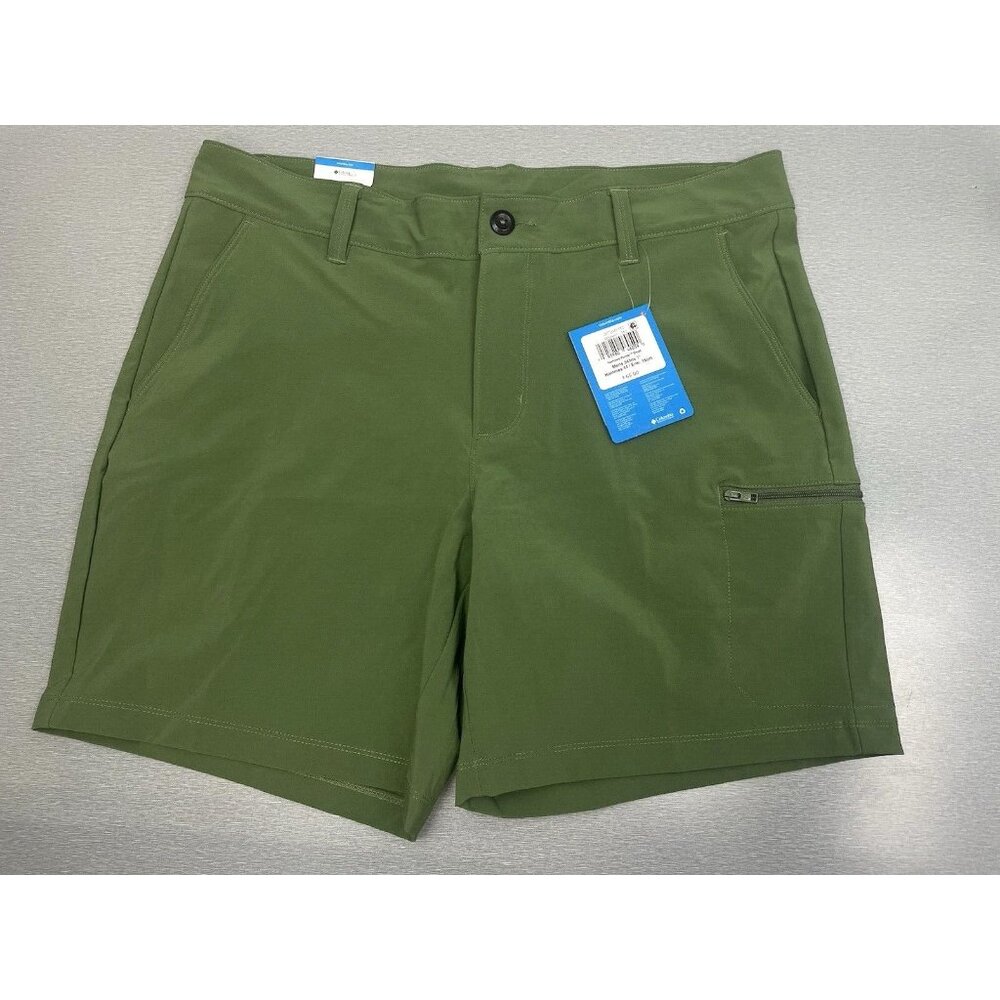 COLUMBIA  Men's Omni Shade 7" Active Shorts Size 38 Green sun protection UPF 50